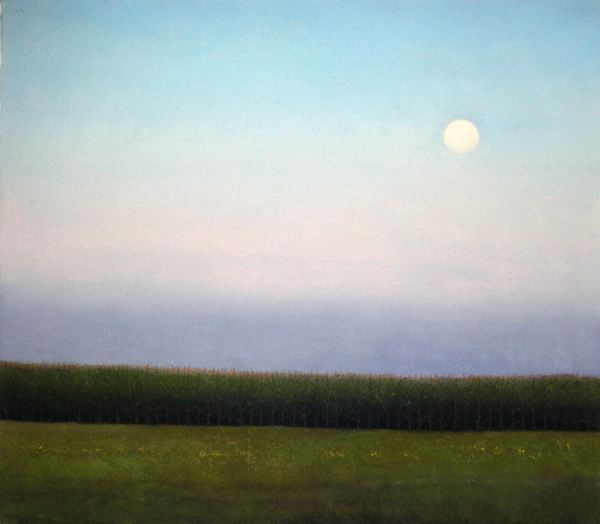 Full Moon with Corn at Dusk